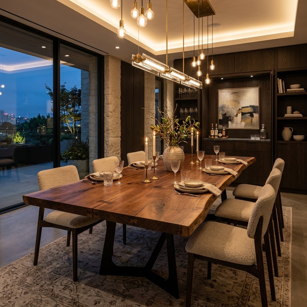 Bespoke custom walnut dining table craftsmanship